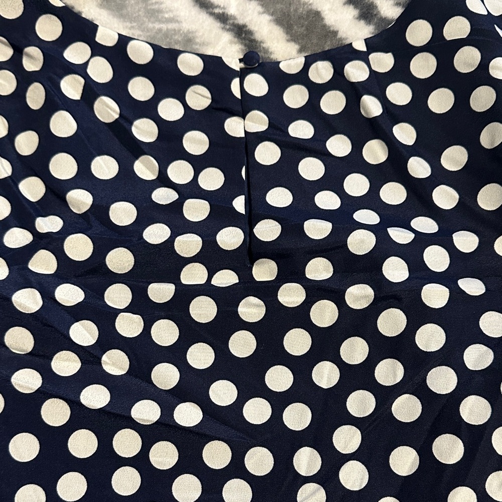 J. Crew Navy and White Polka Dot Midi Dress - Picture 3 of 3